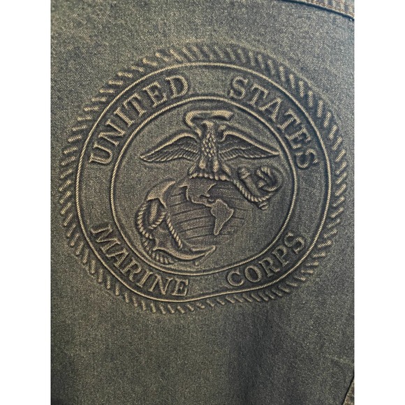 TYCA US Marine Corps Embossed Denim Jean Jacket 1980s - Picture 2 of 6